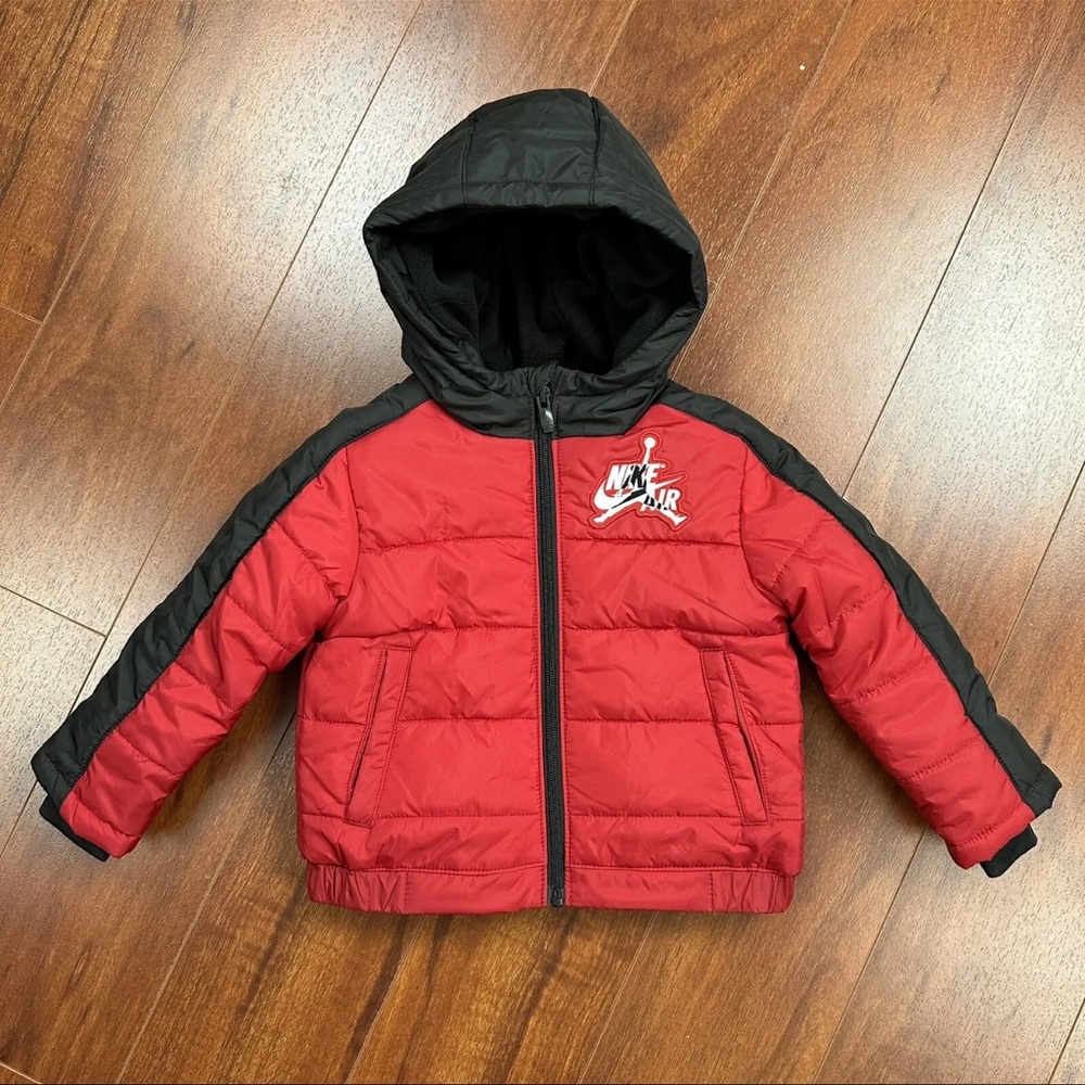 Nike Air Jordan Toddler Boys Red Puffer Jacket Size 2T